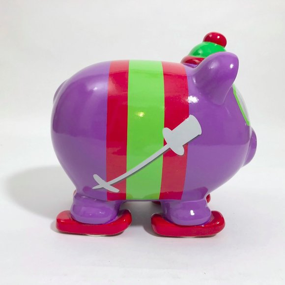 EUC Purple Green Red Piggy Coin Bank 7.75x7x6 inches - Picture 6 of 8